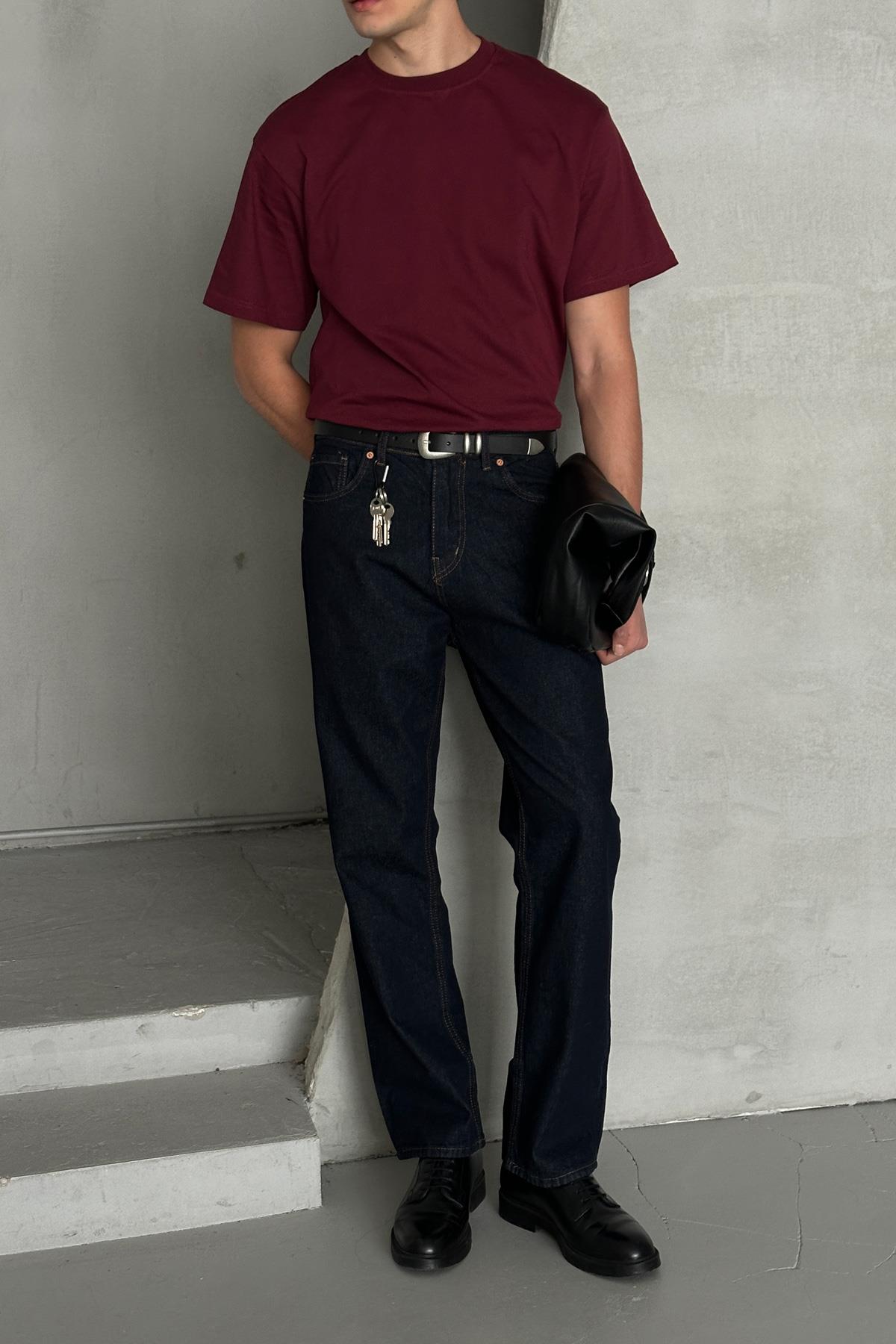 Erkek Baggy Jean Pantolon Lacivert
