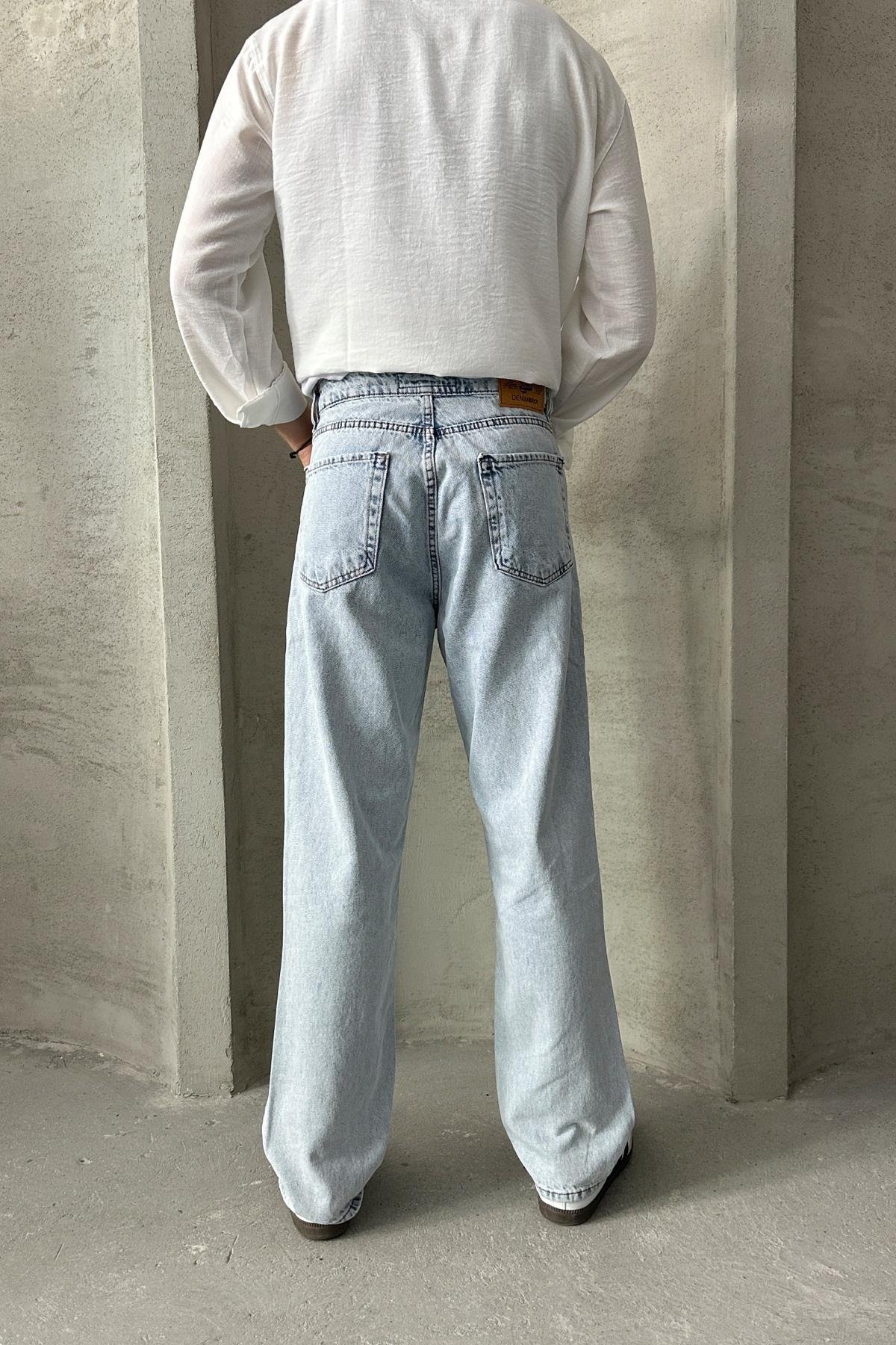 Erkek Baggy Jean Pantolon Mavi