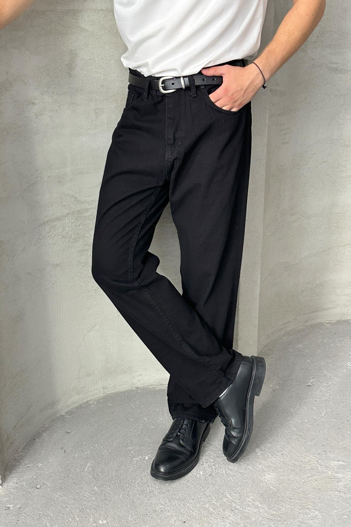 Erkek Baggy Jean Pantolon Siyah