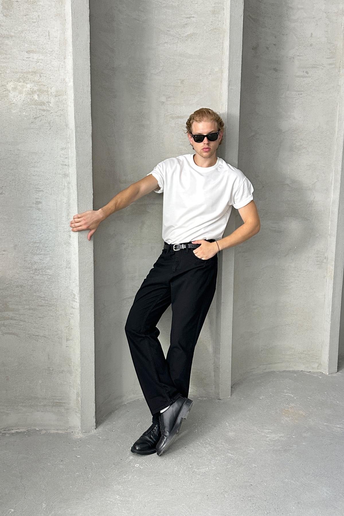 Erkek Baggy Jean Pantolon Siyah