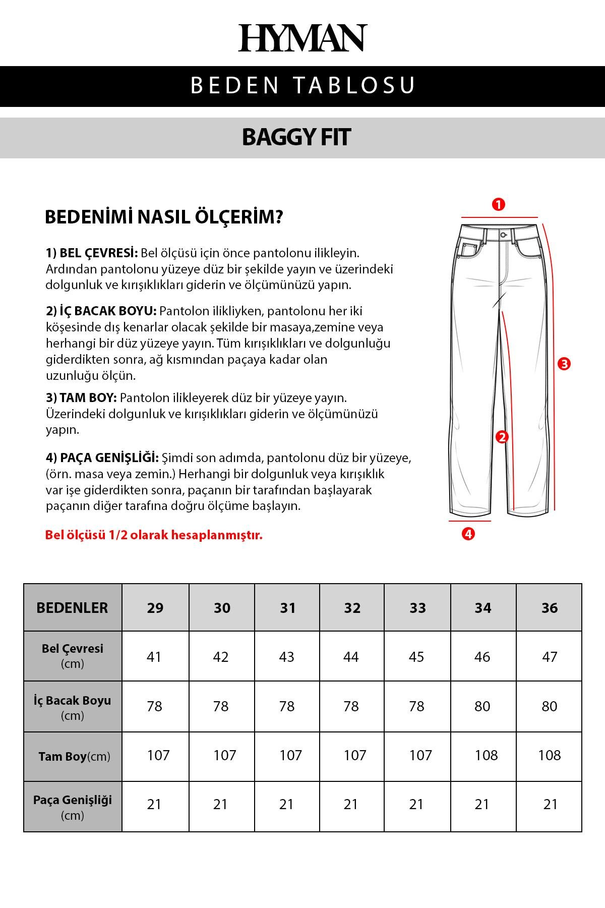 Erkek Baggy Jean Pantolon Siyah