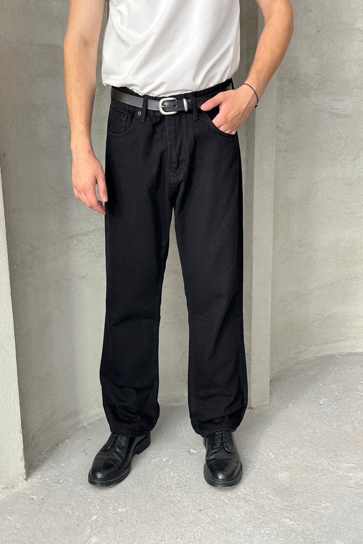 Erkek Baggy Jean Pantolon Siyah