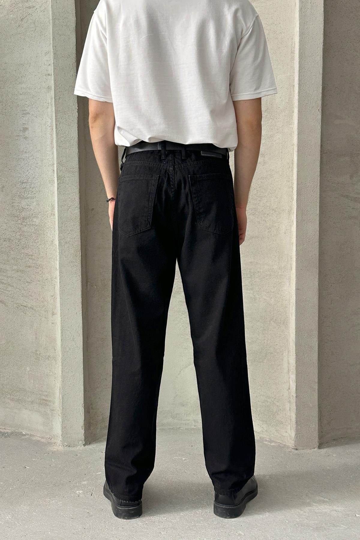 Erkek Baggy Jean Pantolon Siyah