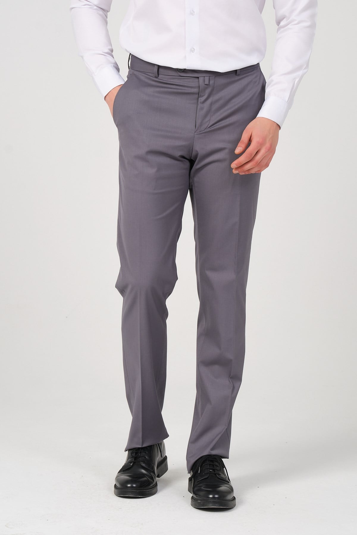 Erkek Regular Fit Kumaş Pantolon Gri