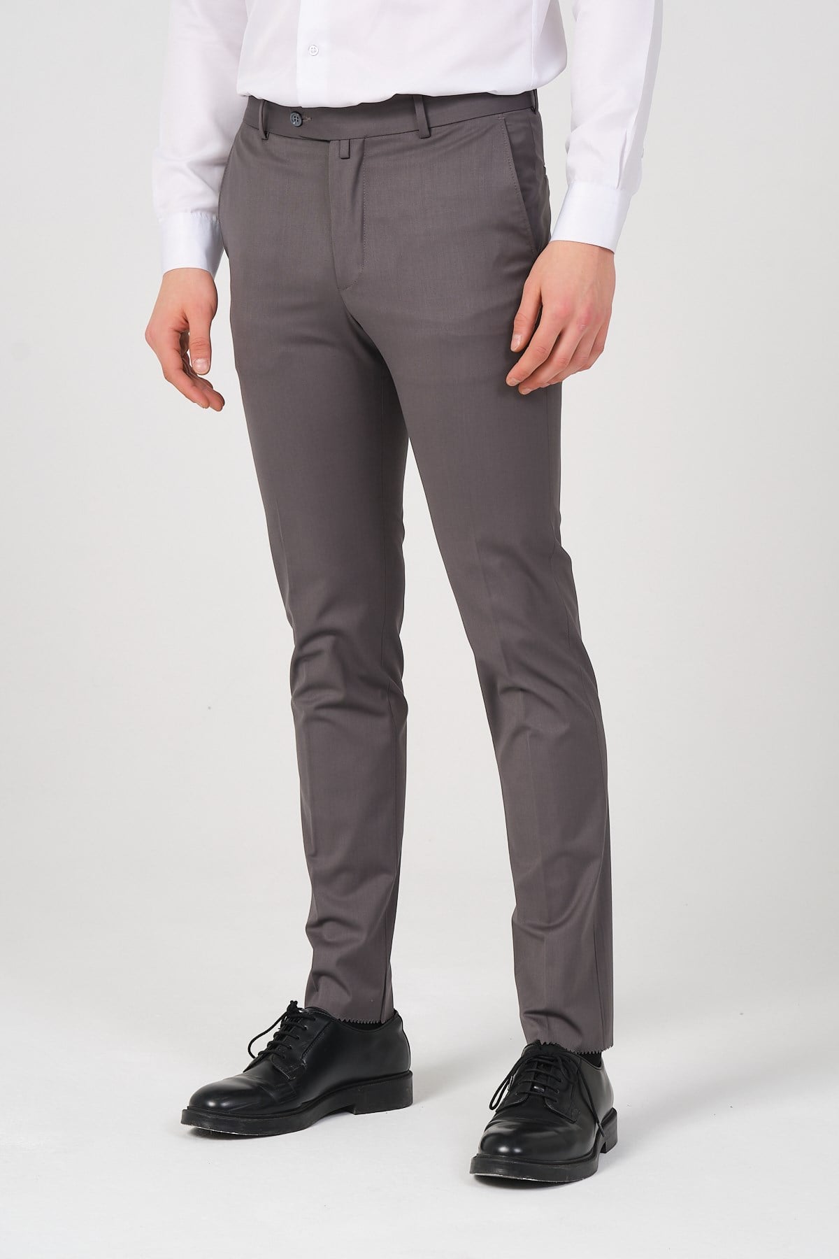 Slim Fit Erkek Kumaş Pantolon Gri
