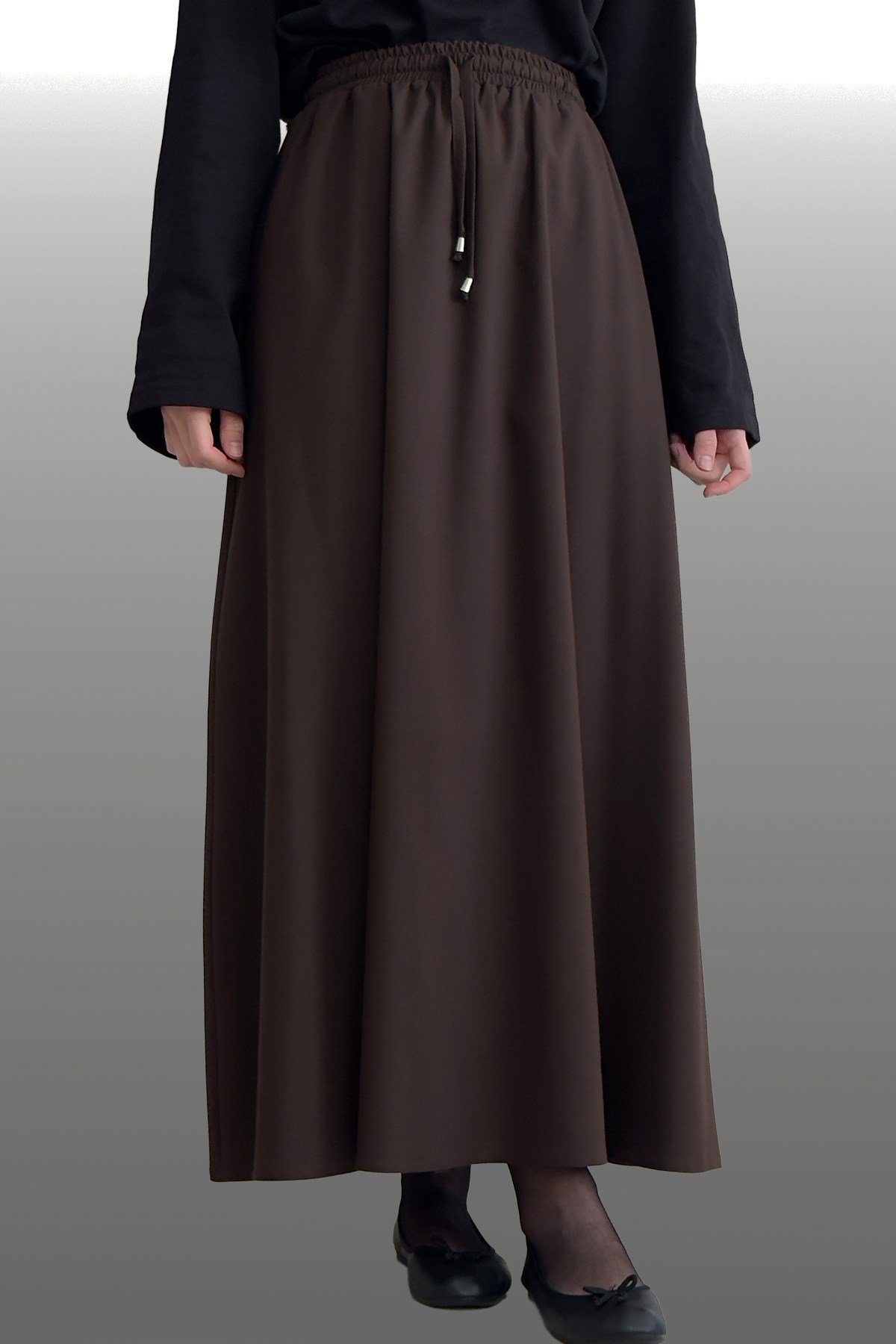 Beli Lastikli Uzun Etek