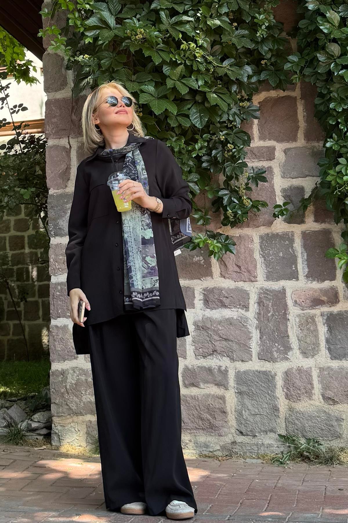 Kadın Tesettür İkili Takım Gömlek Pantolon