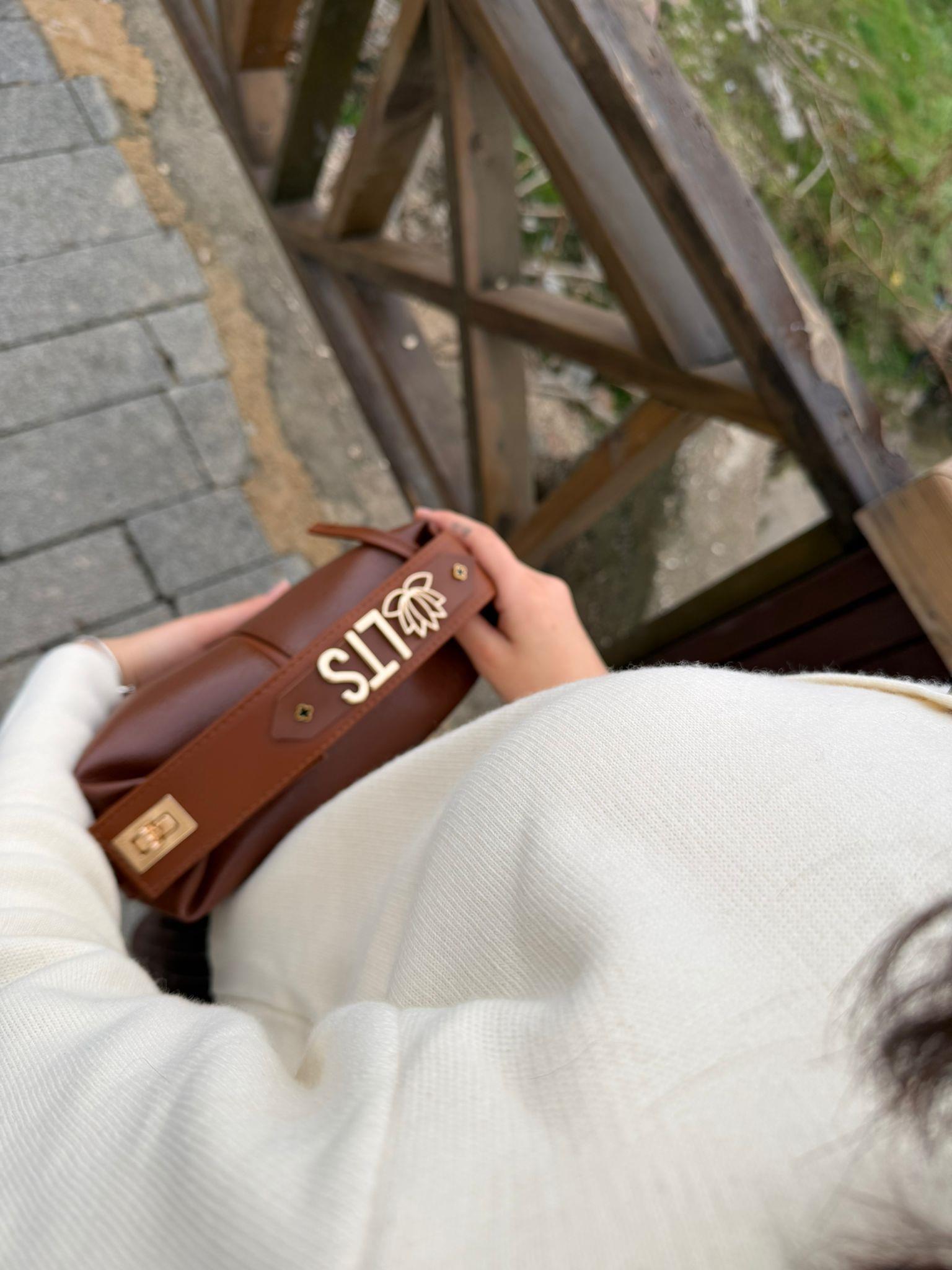LTS bag Sevgililer gününe Kişiye özel tasarım harf logolu suni deri çanta ltsbag-Çanta