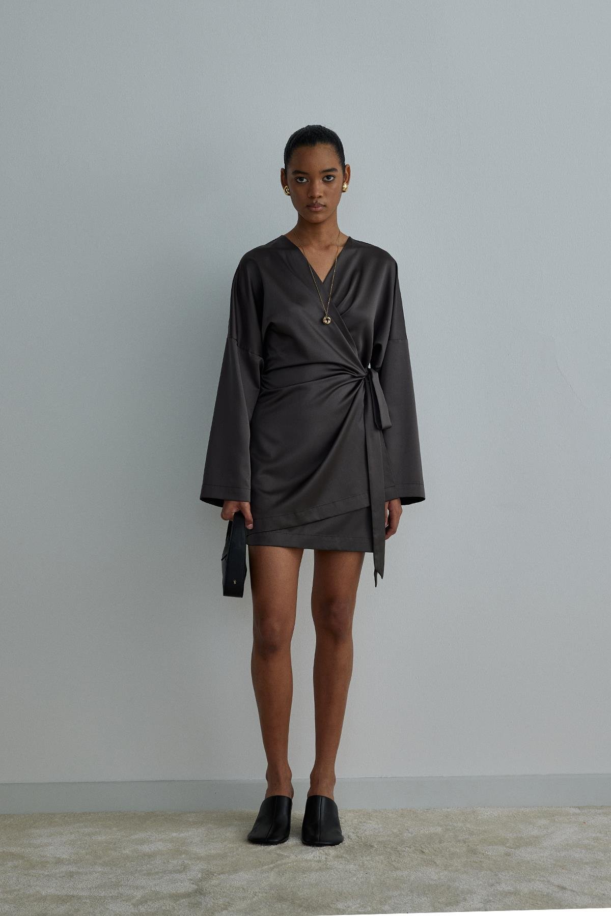 Füme Gigi Mini Kimono Saten Elbise