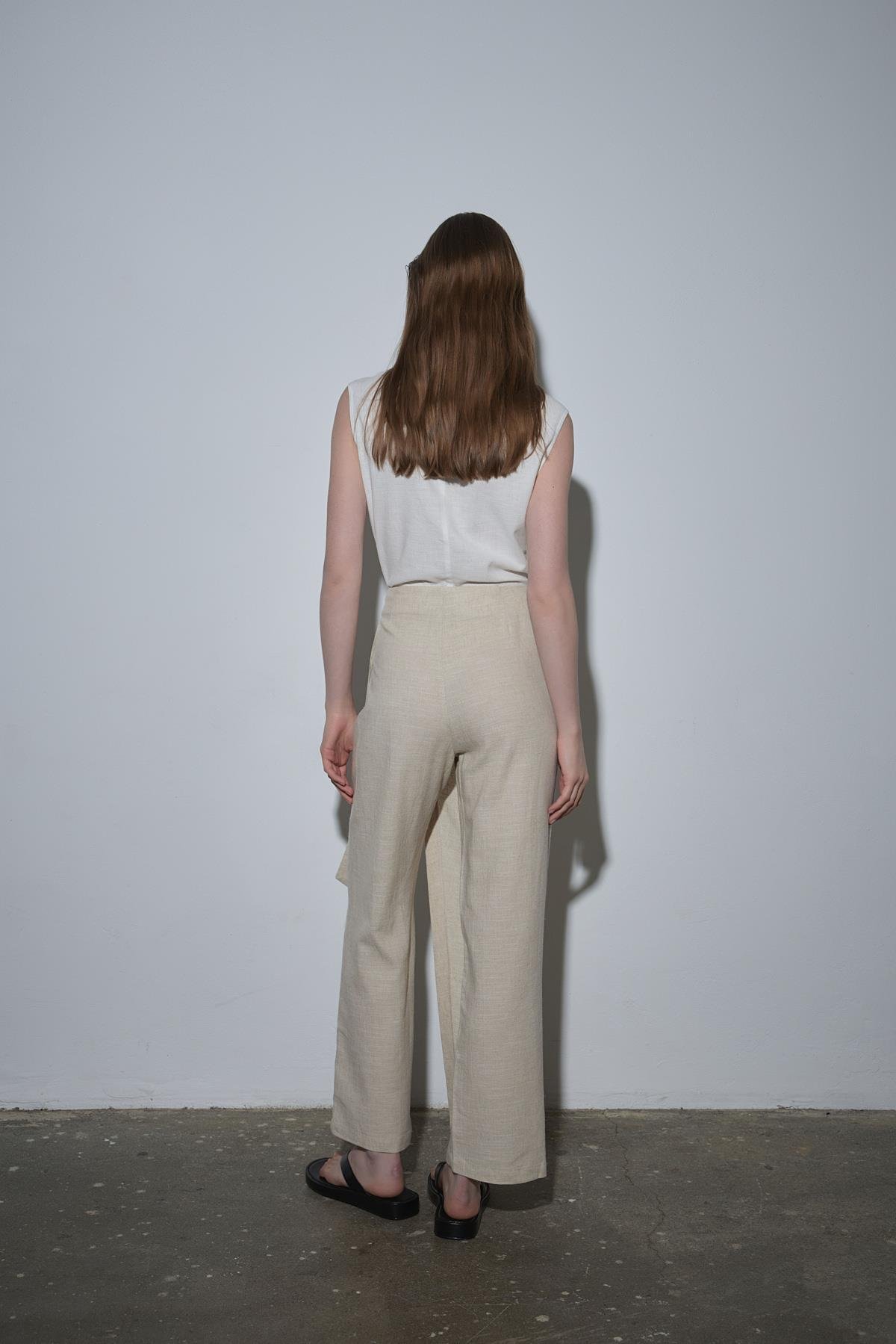 Alia Linen Pareo Style Trousers