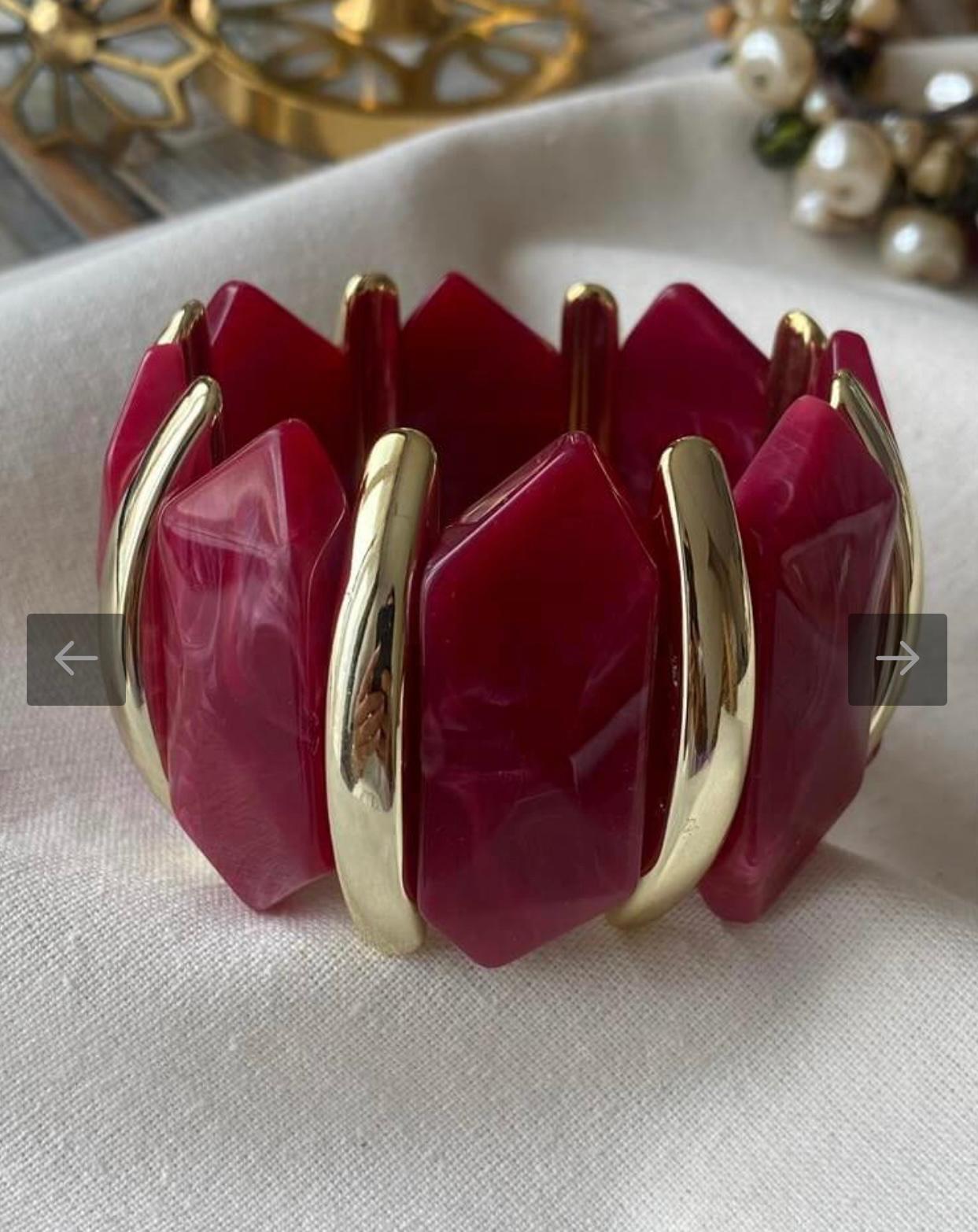 LASTİKLİ KALIN BORDO BİLEKLİK