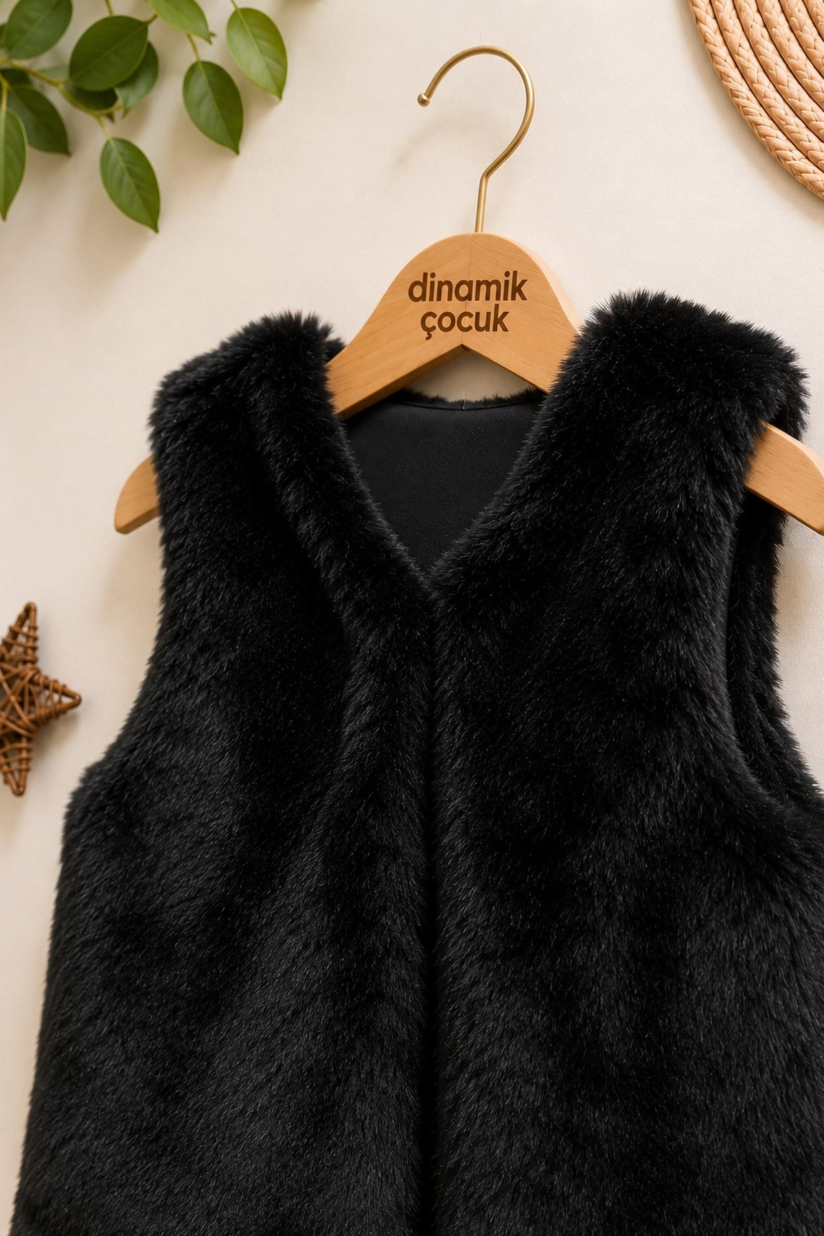 Kız Çocuk Peluş Yelek Yumuşak Dokulu Kışlık Şık Kürk Görünümlü 2-5 Yaş