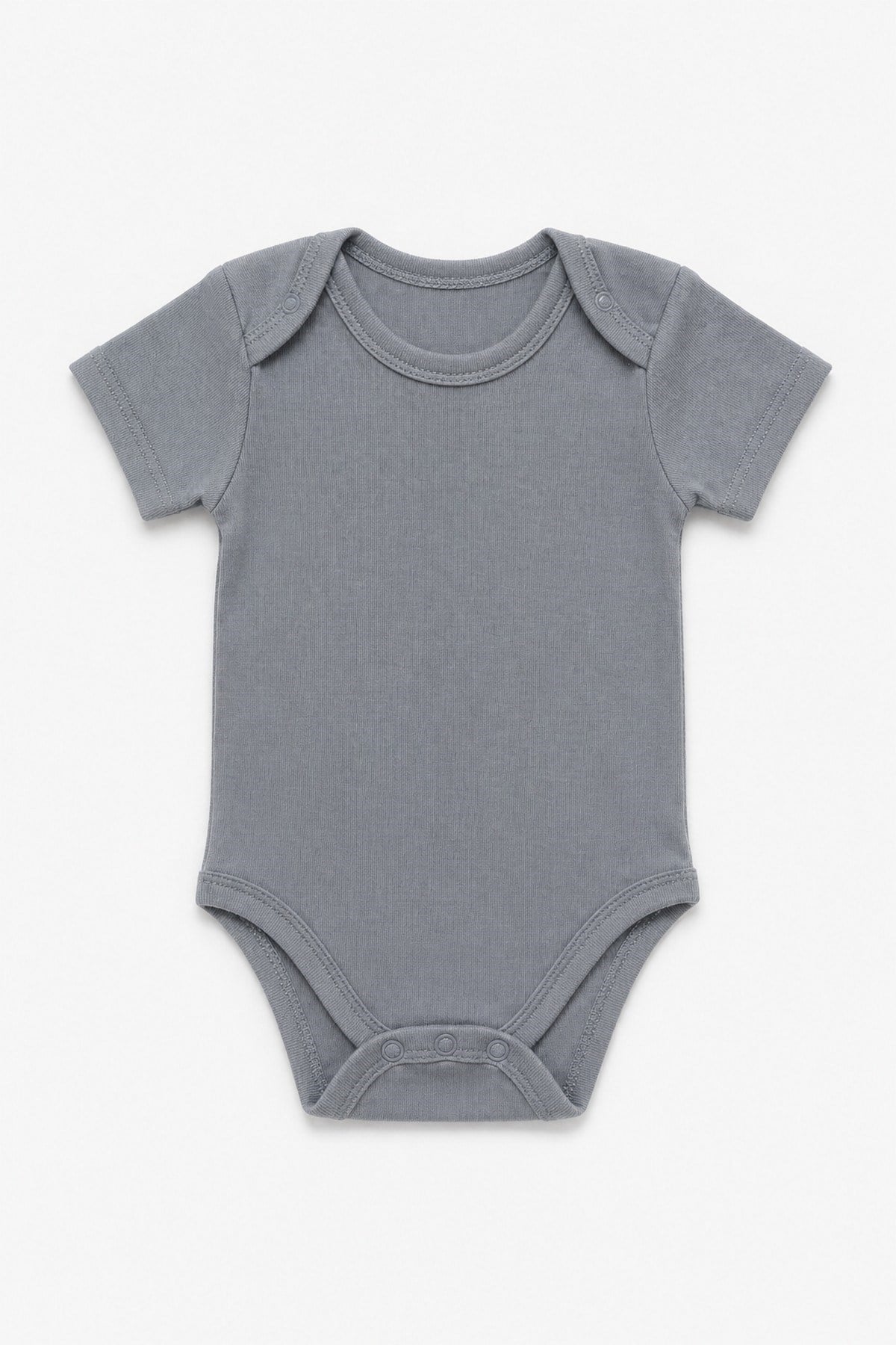 Unisex Bebek Kısa Kollu Alttan Çıtçıtlı Body %100Pamuk Basic Düz Renk Zıbın 0-12 Ay 1-4 Yaş