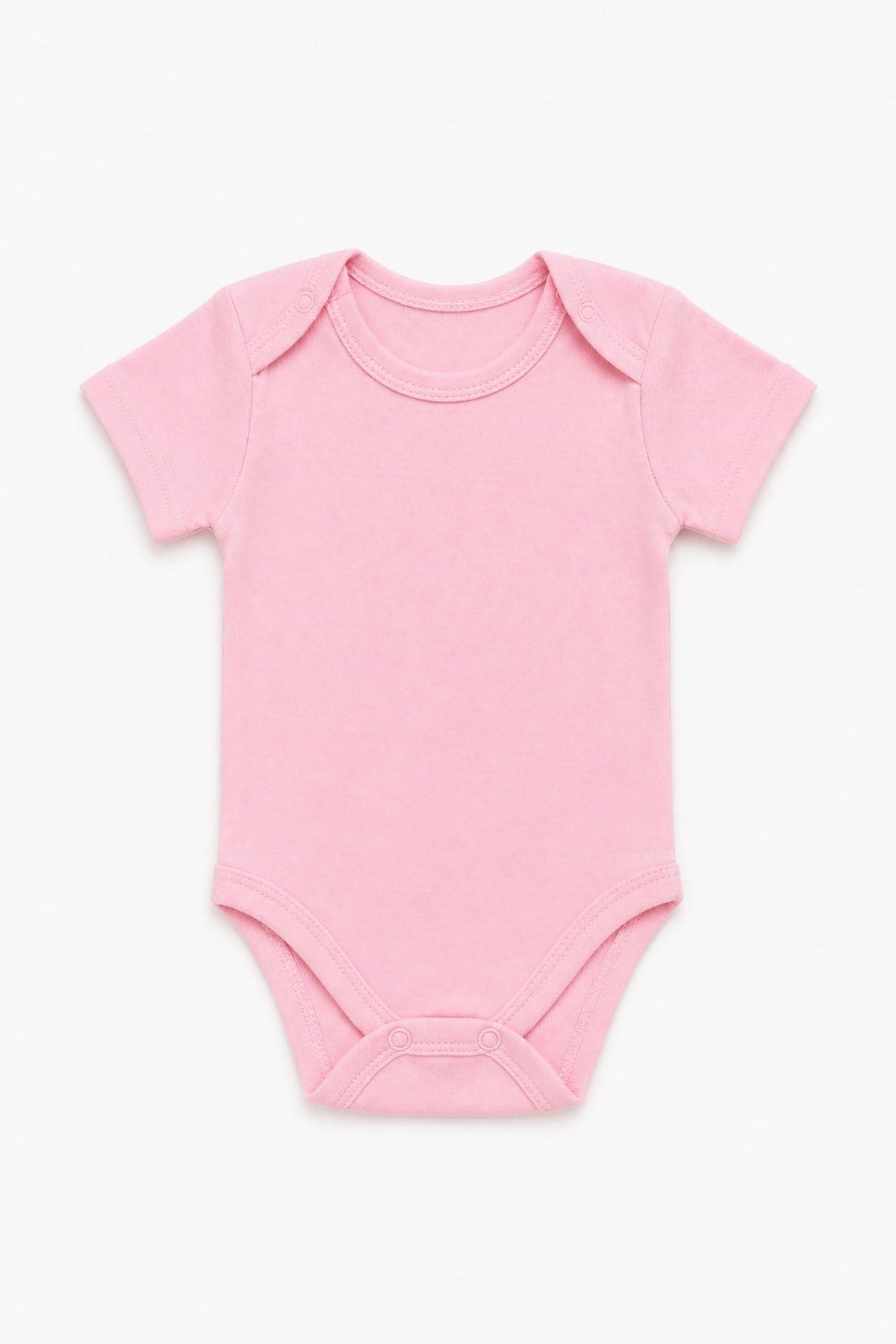 Unisex Bebek Kısa Kollu Alttan Çıtçıtlı Body %100Pamuk Basic Düz Renk Zıbın 0-12 Ay 1-4 Yaş