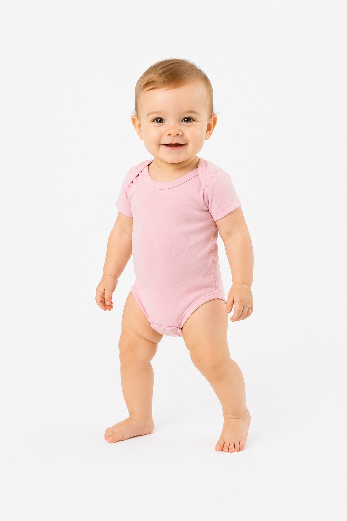 Unisex Bebek Kısa Kollu Alttan Çıtçıtlı Body %100Pamuk Basic Düz Renk Zıbın 0-12 Ay 1-4 Yaş
