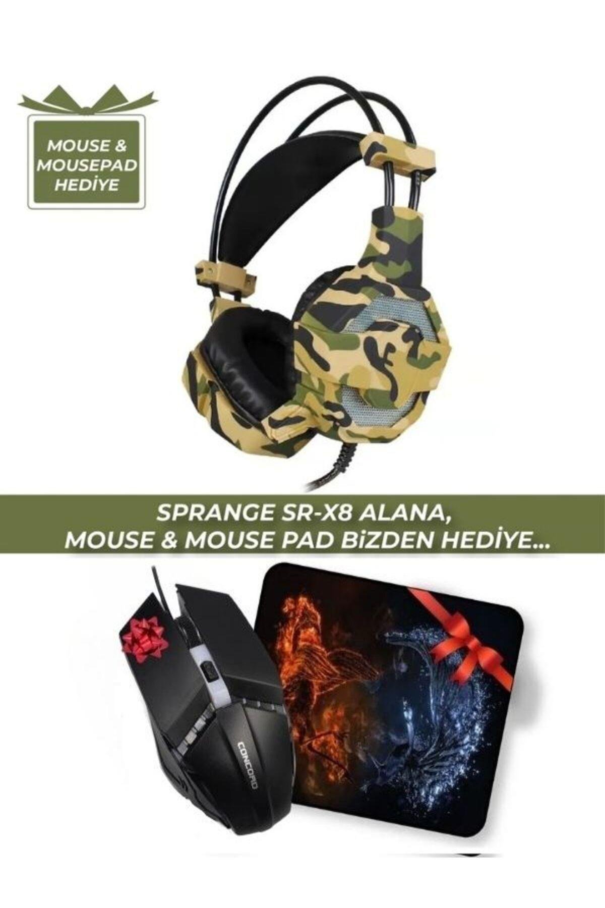 SPRANGE SR-X8 Mikrofonlu Oyuncu Pc Kulaklık (Mouse & Mousepad Hediyeli)