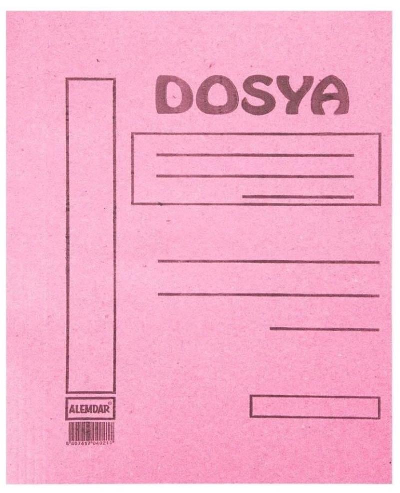 Alemdar Karton Dosya Tam Kapak Pembe 50'li Paket