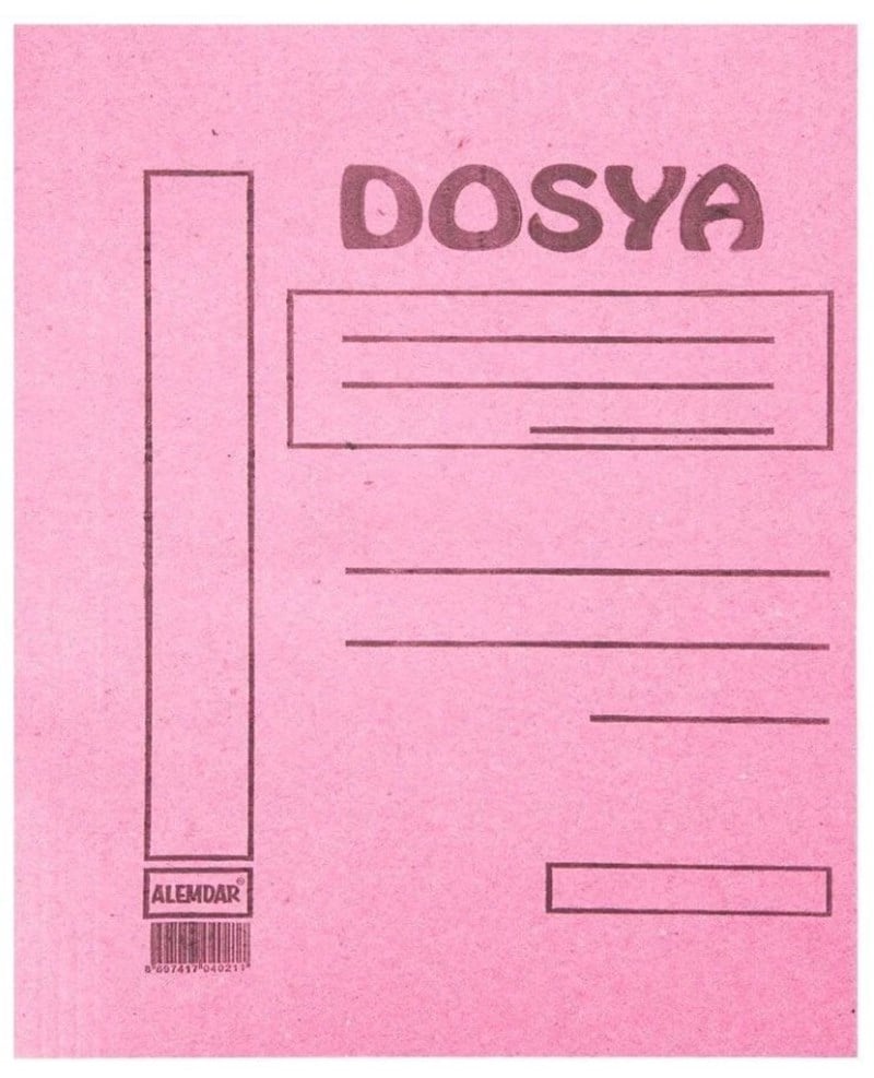 Alemdar Karton Dosya Tam Kapak Pembe 50'li Paket