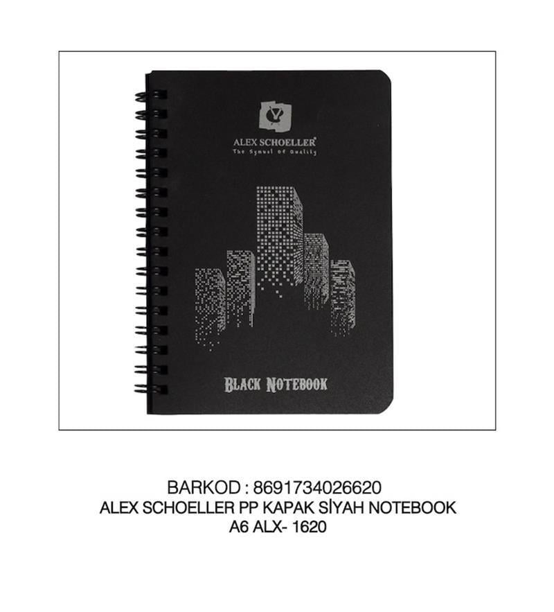 Alex Shoeller A6 Siyah Spiralli 60 Yaprak Defter