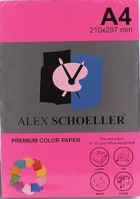 Alex Shoeller Fotokopi Kağıdı A4 Renkli Fosforlu Kırmızı Alx-750 500'lü Paket