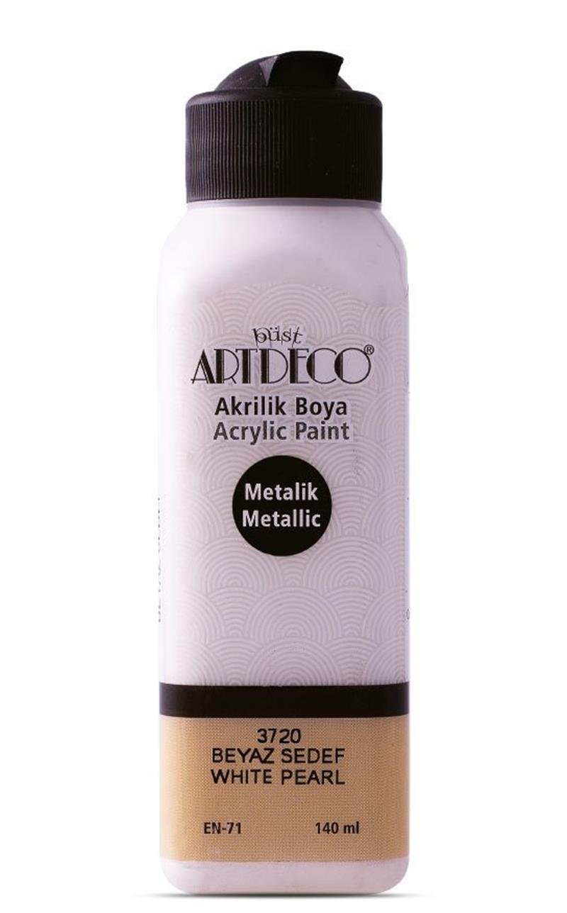 Artdeco Akrilik Boya 140ml Metalik Beyaz Sedef 3720