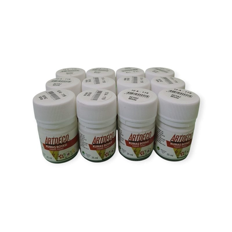 Artdeco Kumaş Boyası 25ml Beyaz 12'li Paket