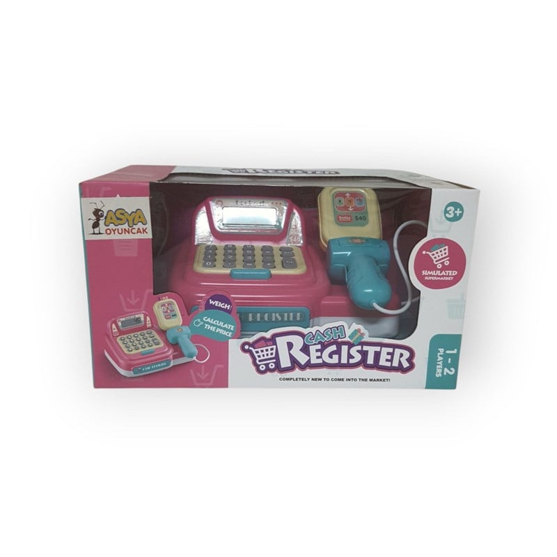 ASYA OYUNCAK CASH REGİSTER PEMBE YAZAR KASA SETİ 