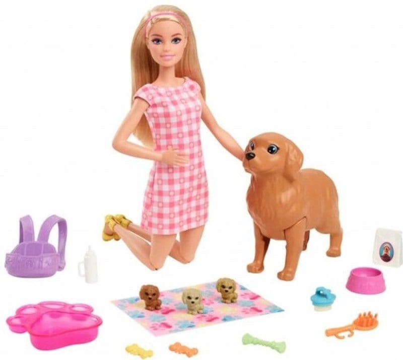 Barbie ve Yeni Doğan Köpekler Oyun Seti - HCK75
