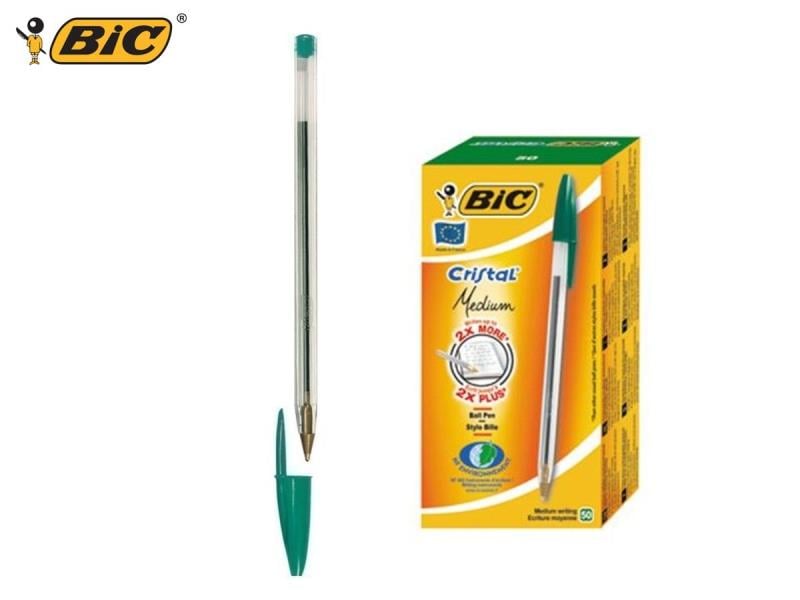 Bic Cristal Medıum Tükenmez kalem Yeşil 50'li Kutu