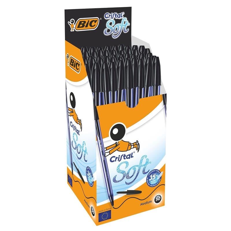 Bic Cristal Soft Tükenmez Kalem Siyah 918518 50'li Kutu