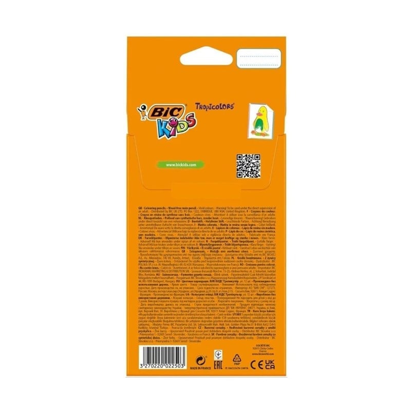 Bic Tropicolors Kuru Boya Kalemi 12 Renk Set