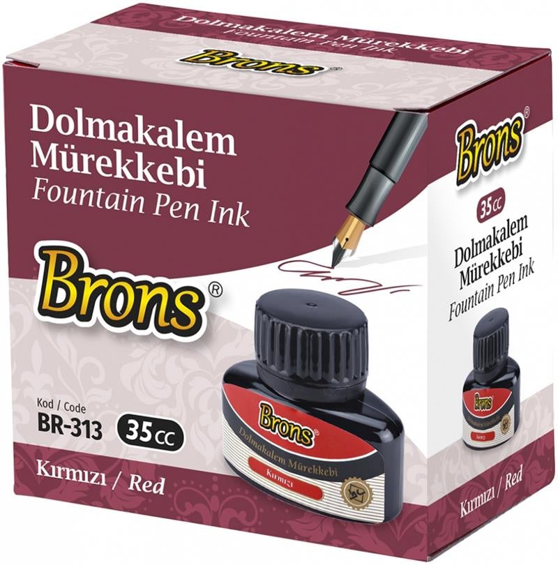 Brons Kırmızı Dolma Kalem Mürekkebi BR-313