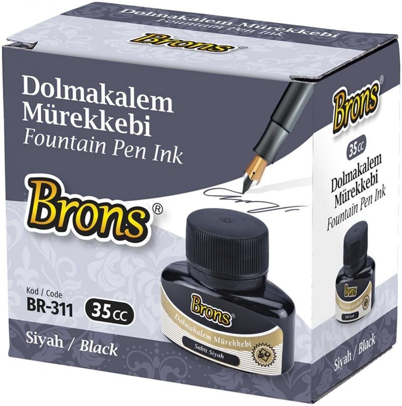 Brons Siyah Dolma Kalem Mürekkebi BR-311