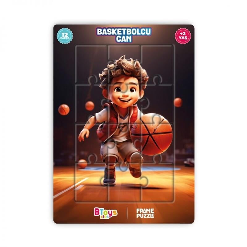 BTOYS KIDS 12 PARÇA PUZZLE BASKETBOLCU CAN