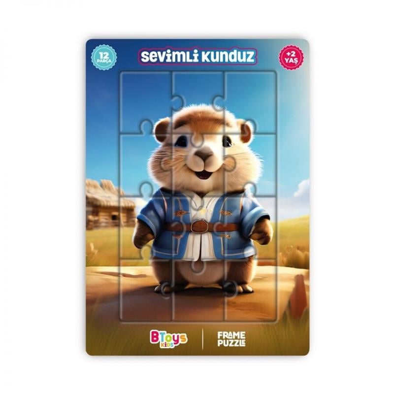 BTOYS KIDS 12 PARÇA PUZZLE SEVİMLİ KUNDUZ