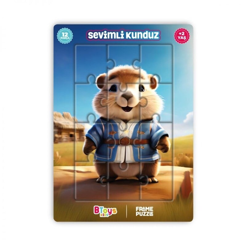 BTOYS KIDS 12 PARÇA PUZZLE SEVİMLİ KUNDUZ