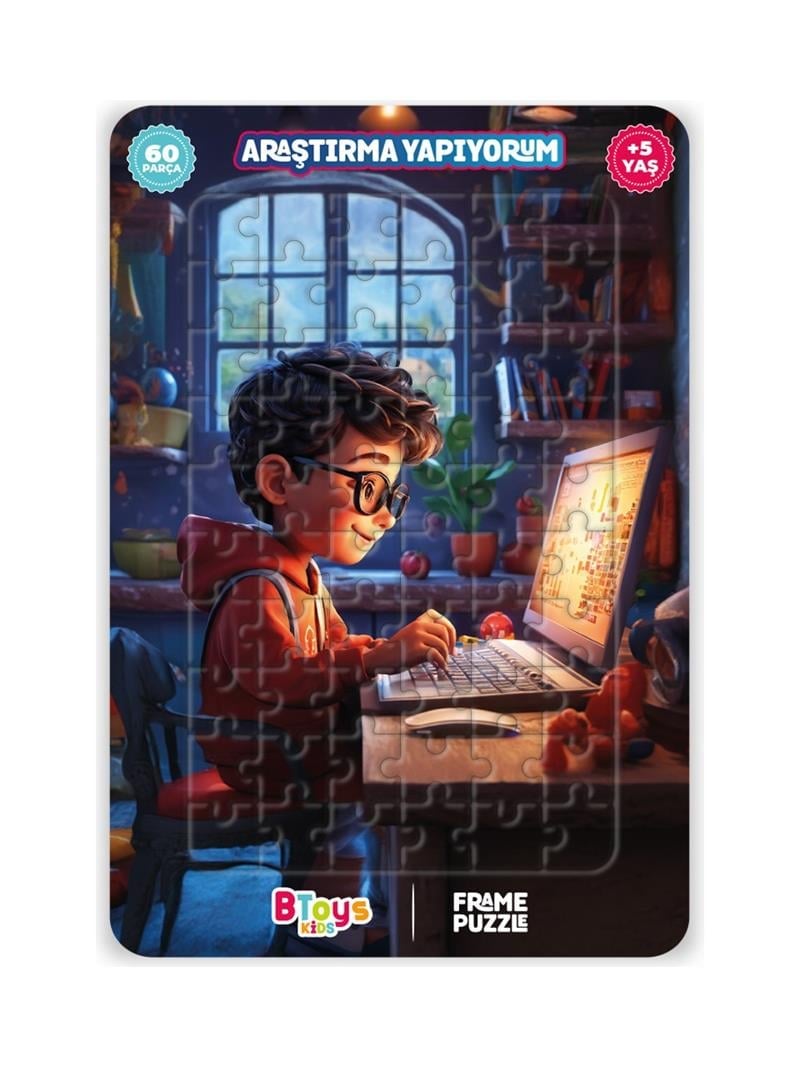 BTOYS KIDS 60 PARÇA PUZZLE ARAŞTIRMA YAPIYORUM 9114