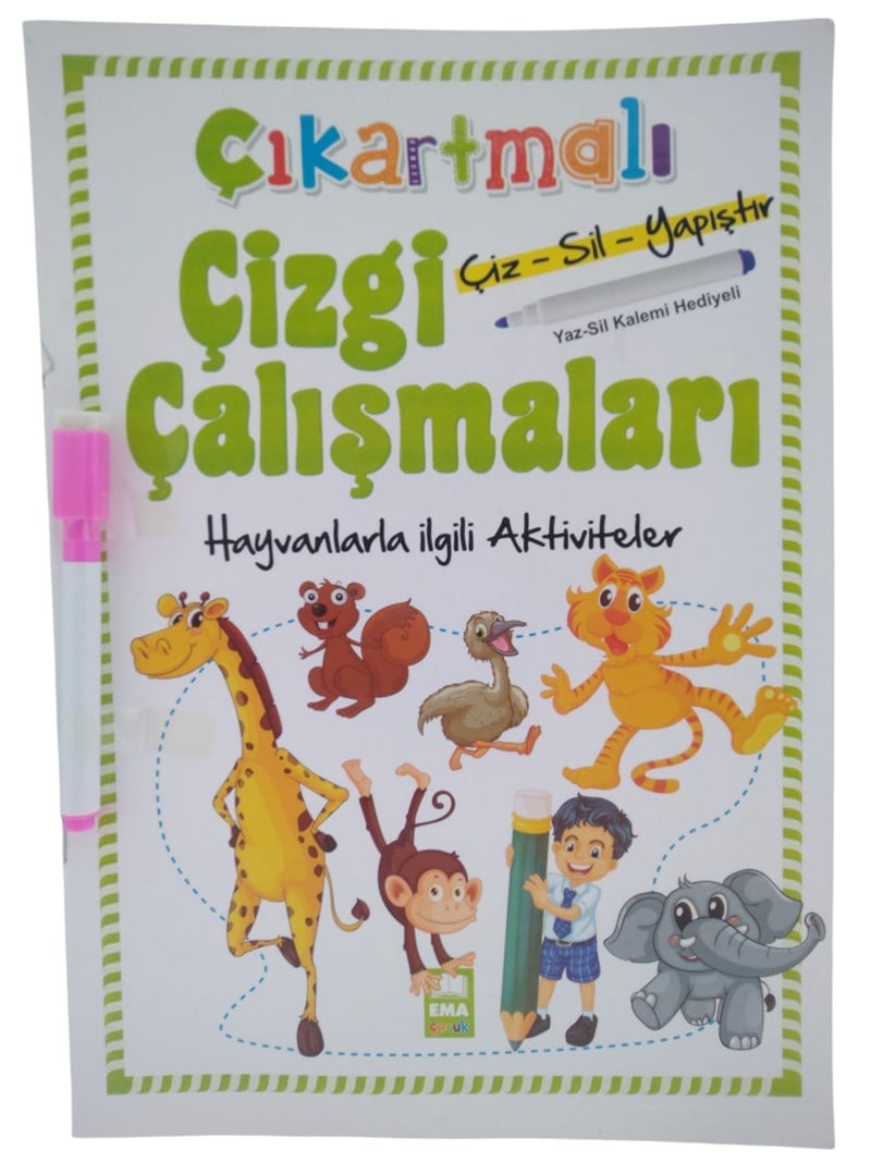 Çıkartmalı Çizgi Çalışmaları Hayvanlar Ema Çocuk