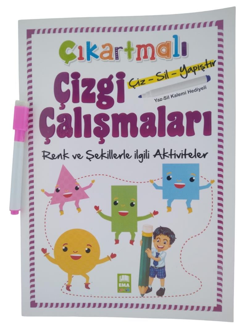 Çıkartmalı Çizgi Çalışması Renk ve Şekil Ema Çocuk