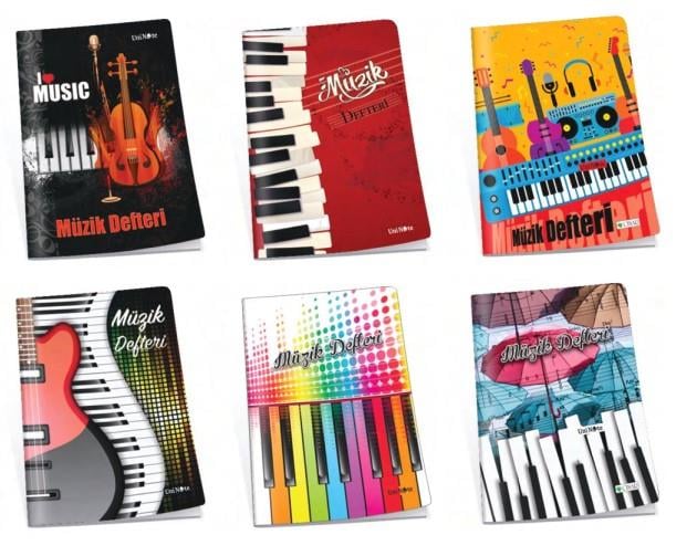 Çınar Karton Kapak Büyük Boy 30 Yaprak Müzik Defteri 12'li Paket