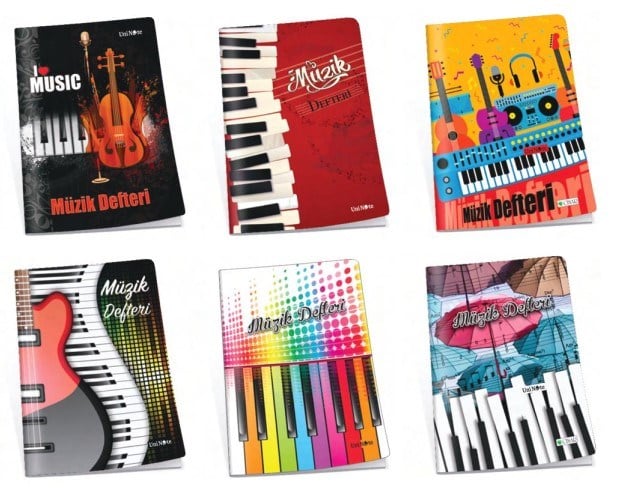 Çınar Karton Kapak Büyük Boy 30 Yaprak Müzik Defteri 12'li Paket