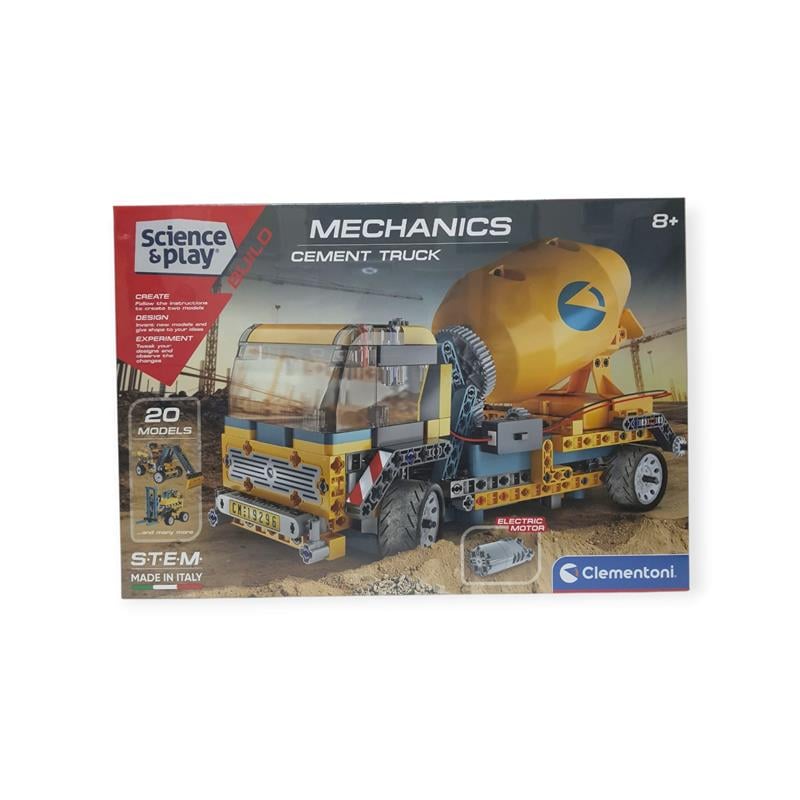 Clementoni Mechanics Cement Truck Elektrikli Beton Mikseri STEM Yapım Seti 