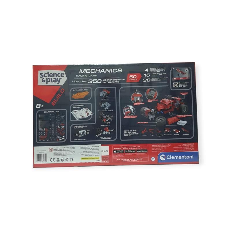 Clementoni Mechanics Racing Cars 50 Modelli STEM Yarış Arabası Yapım Seti 