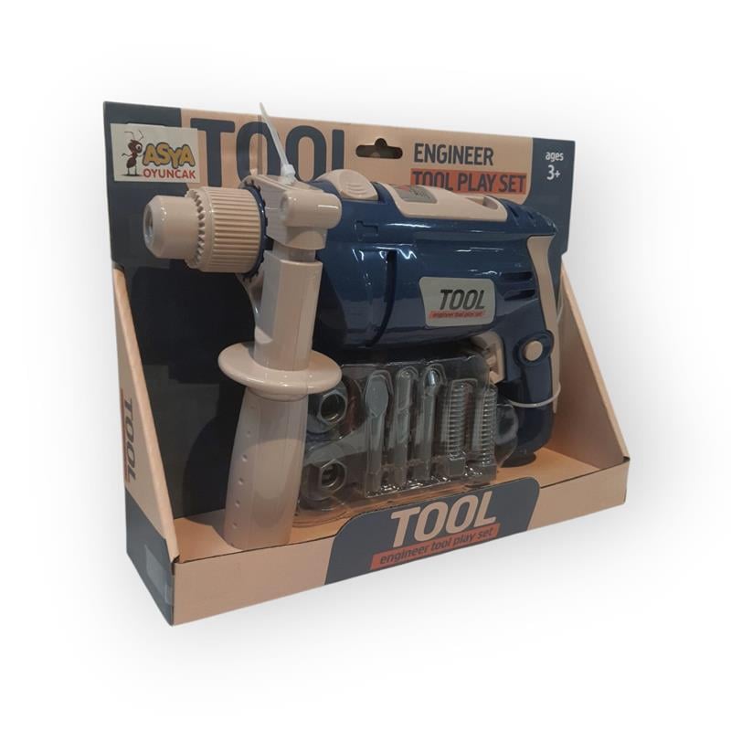 ÇOCUKLAR İÇİN PİLLİ MÜHENDİS OYUN SETİ TOOL PLAYSET 
