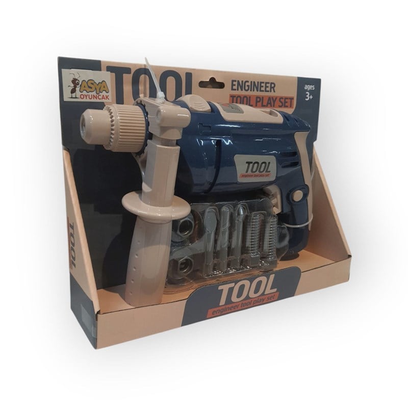 ÇOCUKLAR İÇİN PİLLİ MÜHENDİS OYUN SETİ TOOL PLAYSET 