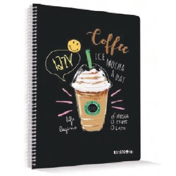 Coffee Plastik Kapak 60 Yaprak Çizgili Spiralli A4 Defter