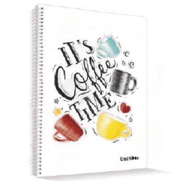Coffee Plastik Kapak 72 Yaprak Kareli Spiralli A4 Defter
