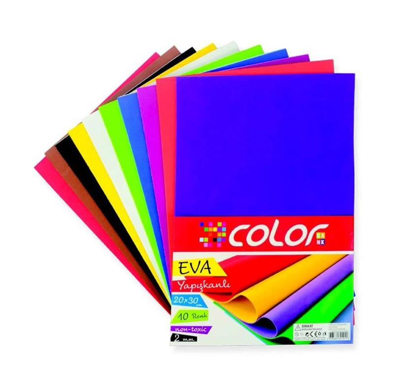 Colorbank Eva A4 Yapışkanlı Renkli 10’lu CE-003