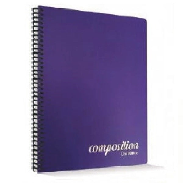 Composition Plastik Kapak 80 Yaprak Spiralli Çizgili Defter