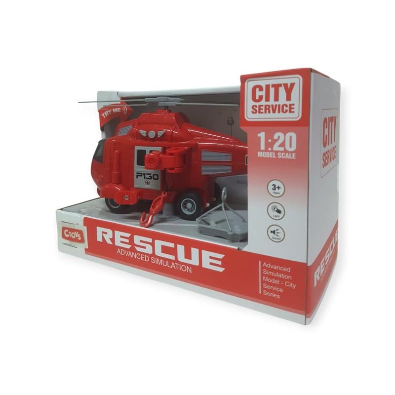 Ctoy Sesli ve Pilli Kurtarma Helikopteri 1/20 Ölçekli Model